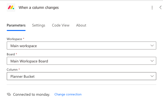 When a column changes trigger configuration