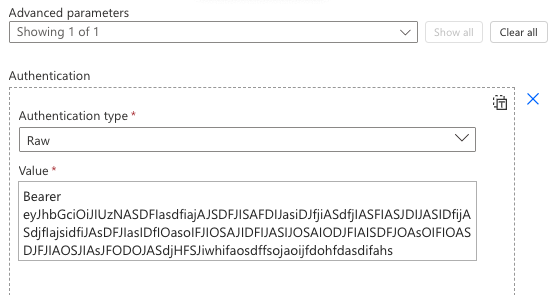 Adding authentication to the HTTP action