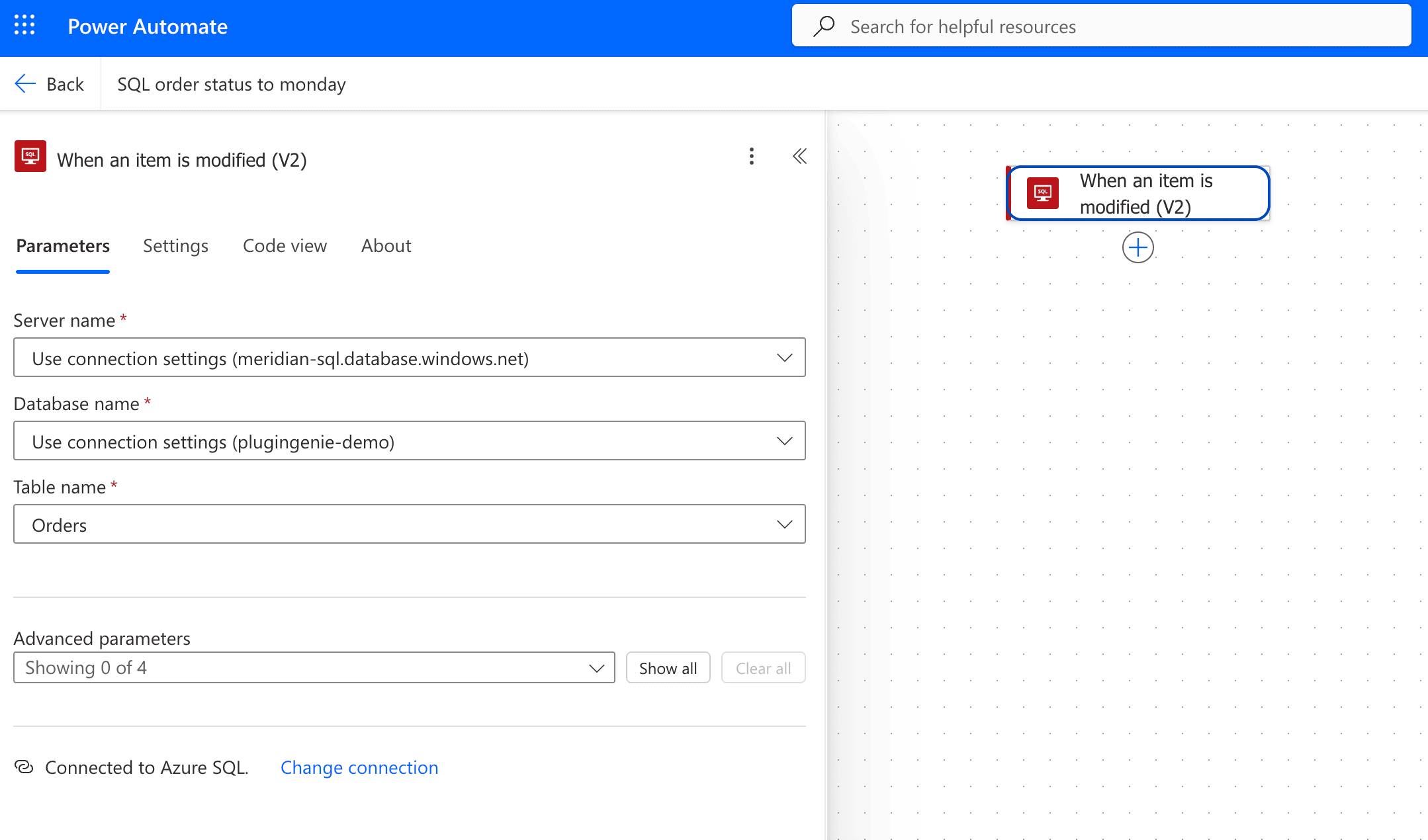 Configuring the SQL Server trigger in Power Automate