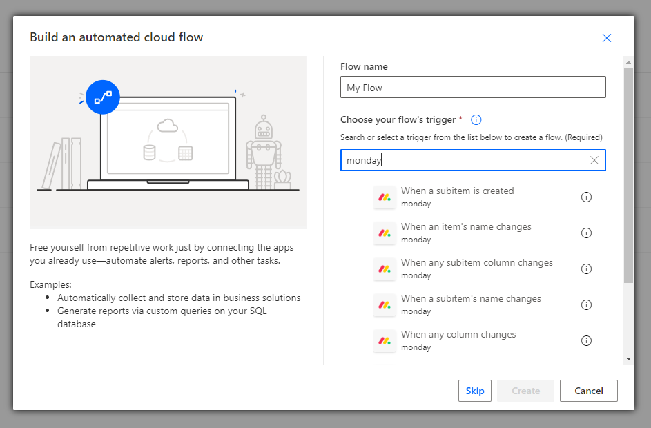 Create automated flow