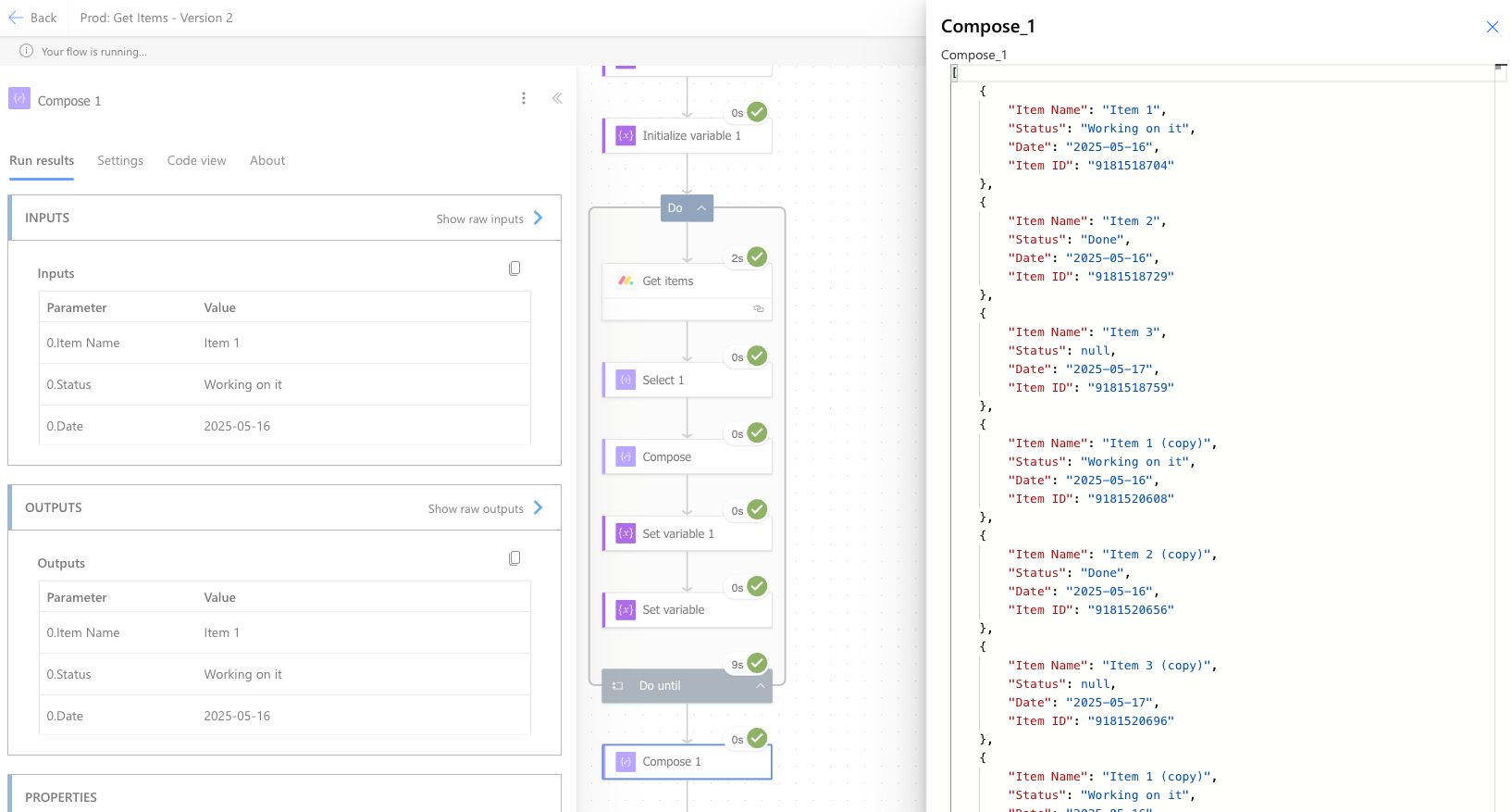 Compose output