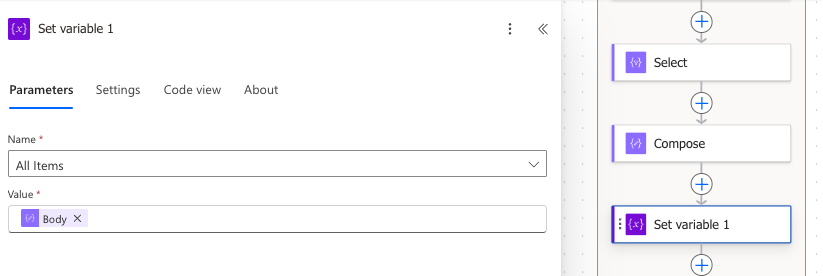 Set variable