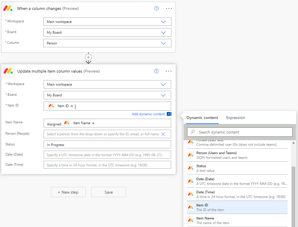 Update multiple item column values